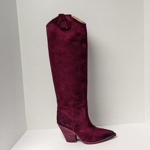 Vince Camuto Jessikah Western Boots, Magenta Suede, Women's 9 M